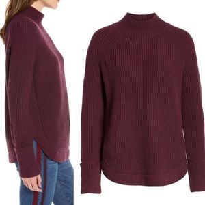 Treasure and Bond Burgundy Mock Neck Sweater